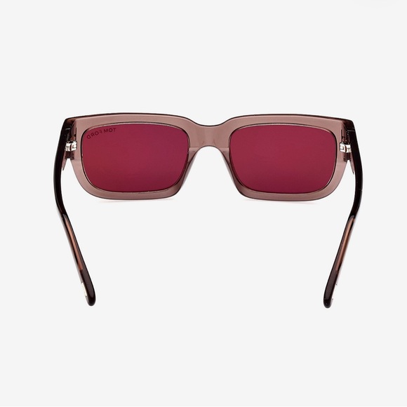 Tom Ford FT1075 Ezra Sunglasses Unisex Shiny Light Brown Bordeaux 54mm-19-140 •3 main image 7